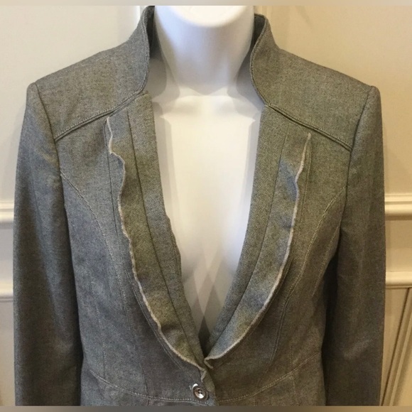 White House Black Market Gray Blazer Size 6 - Picture 2 of 11